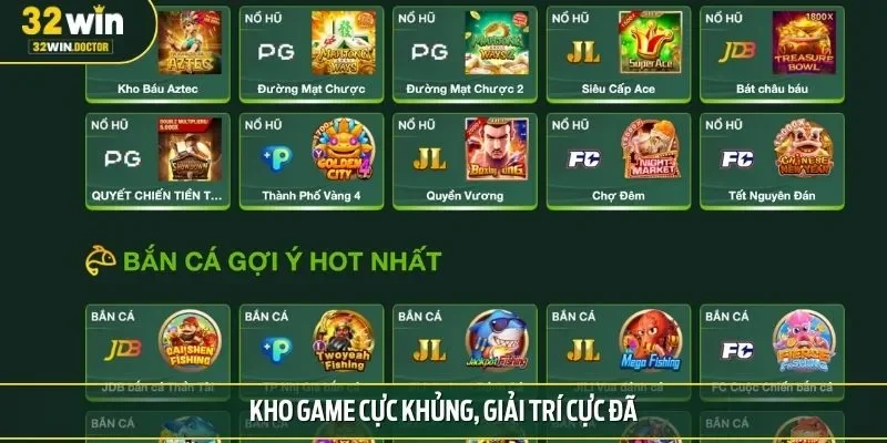 Kho game cực khủng, giải trí cực đã